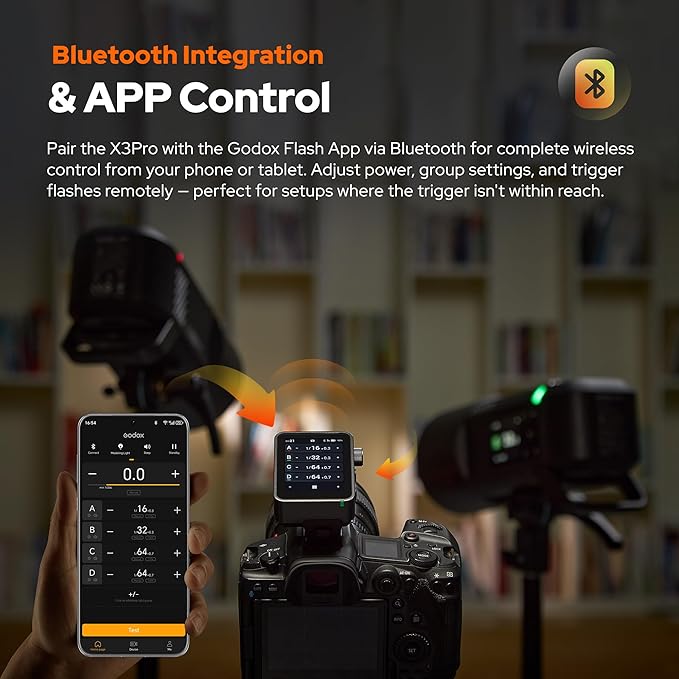 Godox X3 Pro F X3 PRO-F TTL Wireless Flash Trigger for Fuji Camera,2.4GHz LCD Touchscreen Flash Transmitter, Built-in Lithium Battery, Bluetooth APP Control, X3 F Updated Version