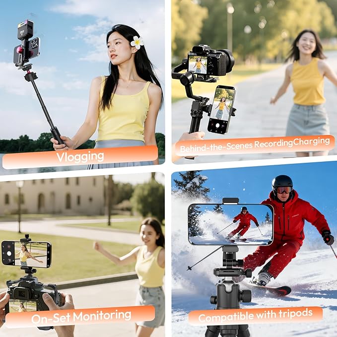 ULANZI MA51 Metal Phone Tripod Mount, Universal Phone Clamp with Arca QR Base, Cold Shoe, Aluminum Tripod Adapter Cell Phone Holder Compatible with iPhone 17 16 15 14 Samsung