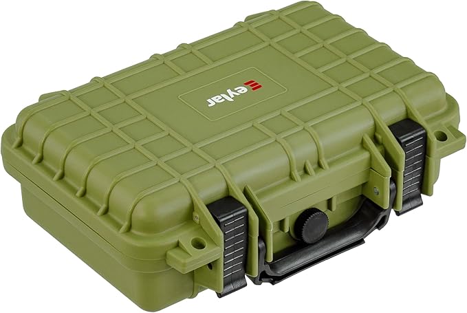 Eylar Protective Gear and Camera Hard Case Waterproof Dry Box with Foam 11.6 Inch 8.3 Inch 3.8 Inch (OD Green)