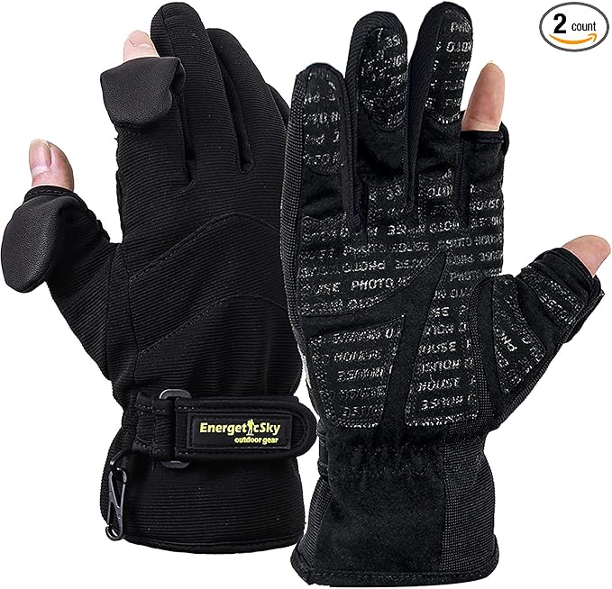 EnergeticSky Waterproof Winter Gloves,3M Thinsulate Ski & Snowboard Gloves for Men and Women,Touchscreen Gloves for Fishing,Photographing,Hunting Outdoor Activities.