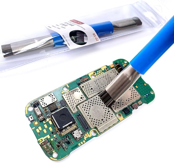 Double Head Steel Wire Brush Anti Static Hardening Brush Mobile Phone Mainboard Repair IC Pad Cleaning Brush Tools Plastic, Steel Wire, Alloy