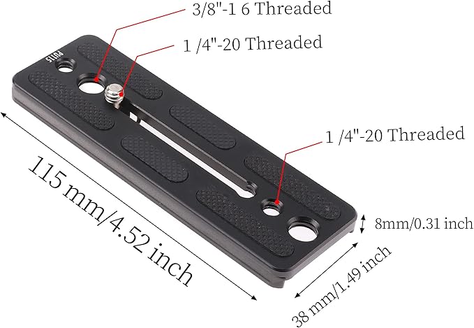 Hersmay 115mm Arca-Swiss Camera Mounting Quick Release Plate for DJI Ronin SC Gimbal Stabilizer Camera Tripod Ballhead
