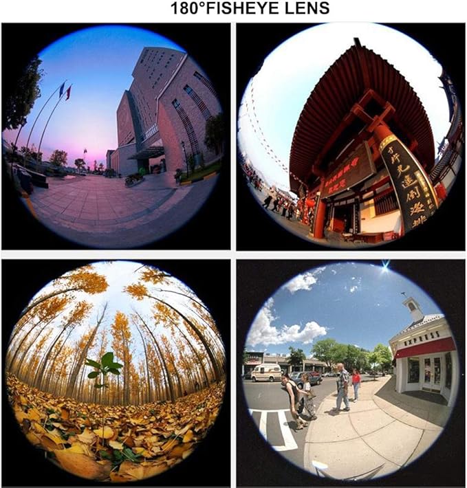 180° fisheye Lens for iPhone Samsung Google Android Smartphone,with Clip,Cell Phone Lens,anamorphic Lens,Funny Pictures