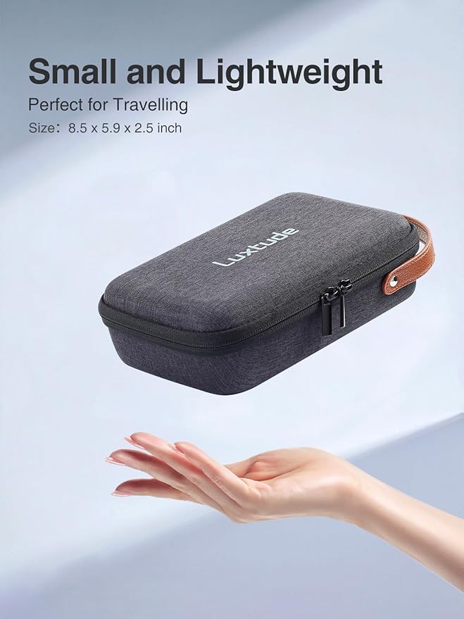 Luxtude Electronic Organizer Travel Case, Portable Tech Organizers, Hard Charger Organizer, Travel Cable Organizers, Tech Bag (Single-Layer, Black, Small)
