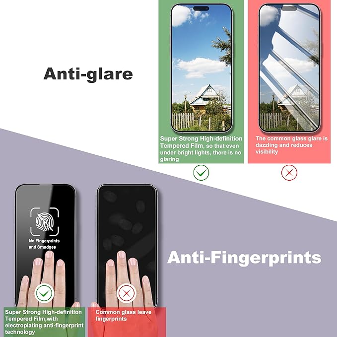 CHRYSHA 2 Pack Screen Protector for iPhone 16 Pro, 9H Tempered Glass, Full Coverage, Anti-Fingerprint, Auto Dust-Elimination, No Bubble, Easy Installation