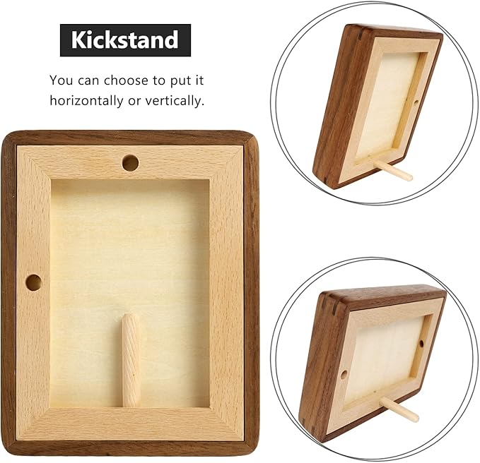 Natural Wood Photo Frames Inspired Tabletop Picture Frame with Mat, Vertical or Horizontal Display (Walnut, 11x14 matted to 5x7/8x10)