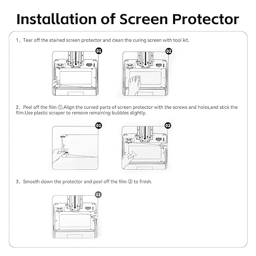 ANYCUBIC Photon Mono 7/Pro 3D Printer Screen Protector,Protective Film 5Pcs Compatible with UV Resin 3D Printers-Thickness 0.1mm-ONLY for Photon Mono 7 and Photon Mono 7 Pro 3D Printers-NEW Size 222*126mm