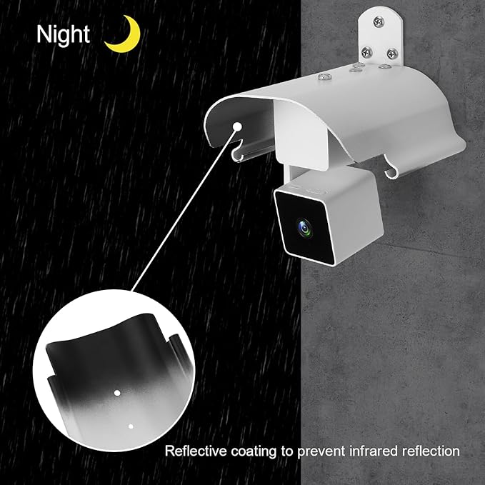 Uogw Weatherproof Protective Cover for WYZE Cam Pan V3/V2/V1,WYZE Cam v4,Aluminum Alloy Sun Rain Shade Cover Mount,Camera not Included (1 Pack White)