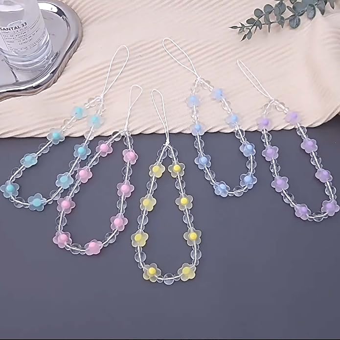 Beaded Phone Charm Lanyard Strap Girly Style Fixed Beads Pearl Lanyards