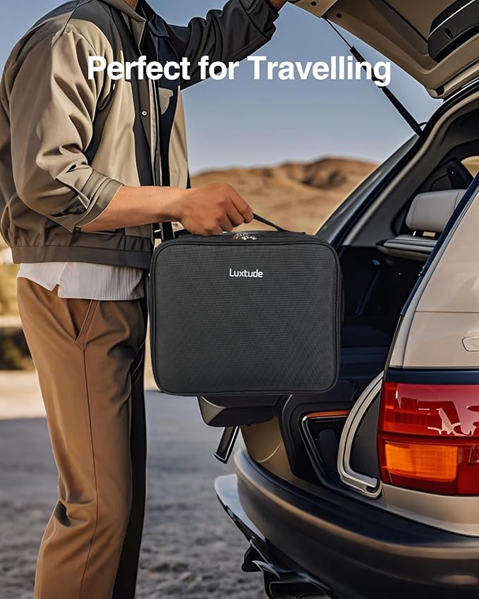 Luxtude Electronic Organizer Travel Case Large, Double Layer Tech Carrying Case, Home Electronics Bag Fits for iPad (Up to 12.9 in), Sturdy Storage for Dji, Camera