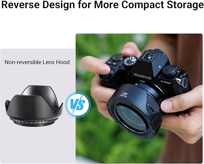 JJC 49mm Tulip Flower Lens Hood Accessories for Canon EOS R100 R50 R10 with RF-S 18-45mm Lens, for Canon EOS M50 II M6 II M200 with EF-M 15-45mm Lens, Reversible Design & Support 49mm Filter/Lens Cap