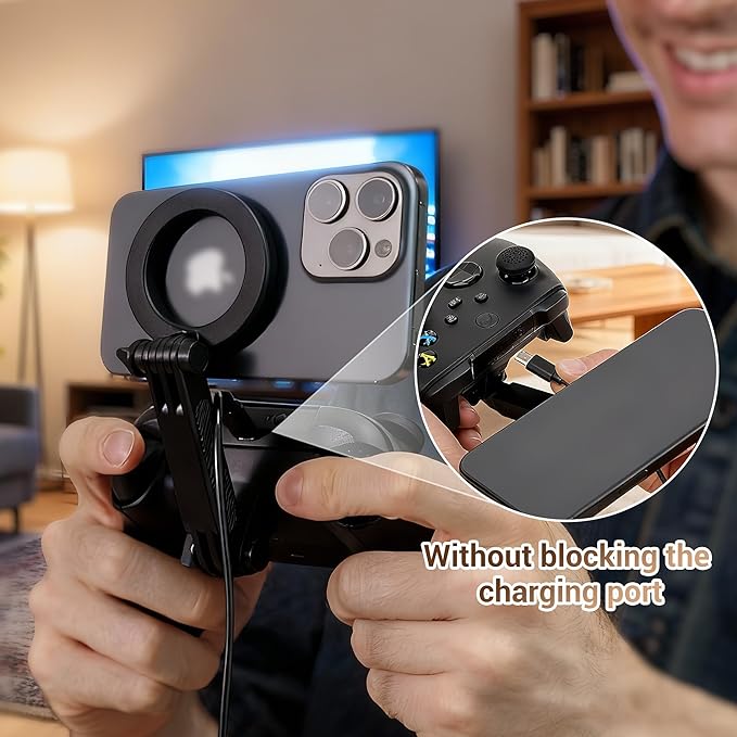 KIWIFOTOS Magnetic Phone Mount for Xbox Wireless Gaming Controller (2025) Phone Stand Holder for iPhone 17 16 15 14 Samsung Pixel Smartphone