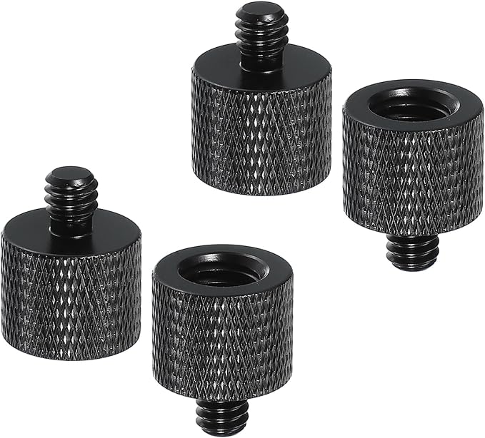 PATIKIL Tripod Screw Adapter 1/4 Male to 3/8 Female, 4 Pcs Tripod Nut Connectors Camera Mount Screw Camera Double Head Converter for Microphone Holder Magic Arms Accessories, 20 mm