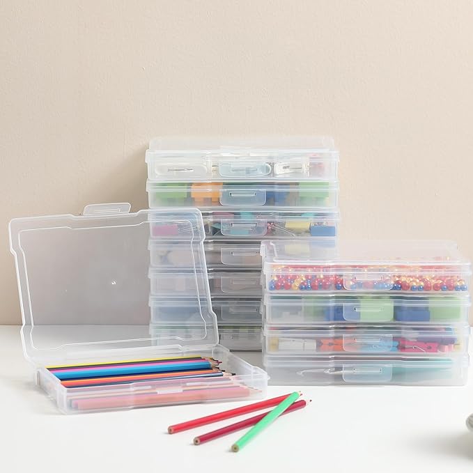 Party Club of America Transparent 5" x 7" Photo Storage Boxes - Photo Organizer Cases Photo Keeper Picture Storage Containers Box for Photos - 10 Pack (Clear)