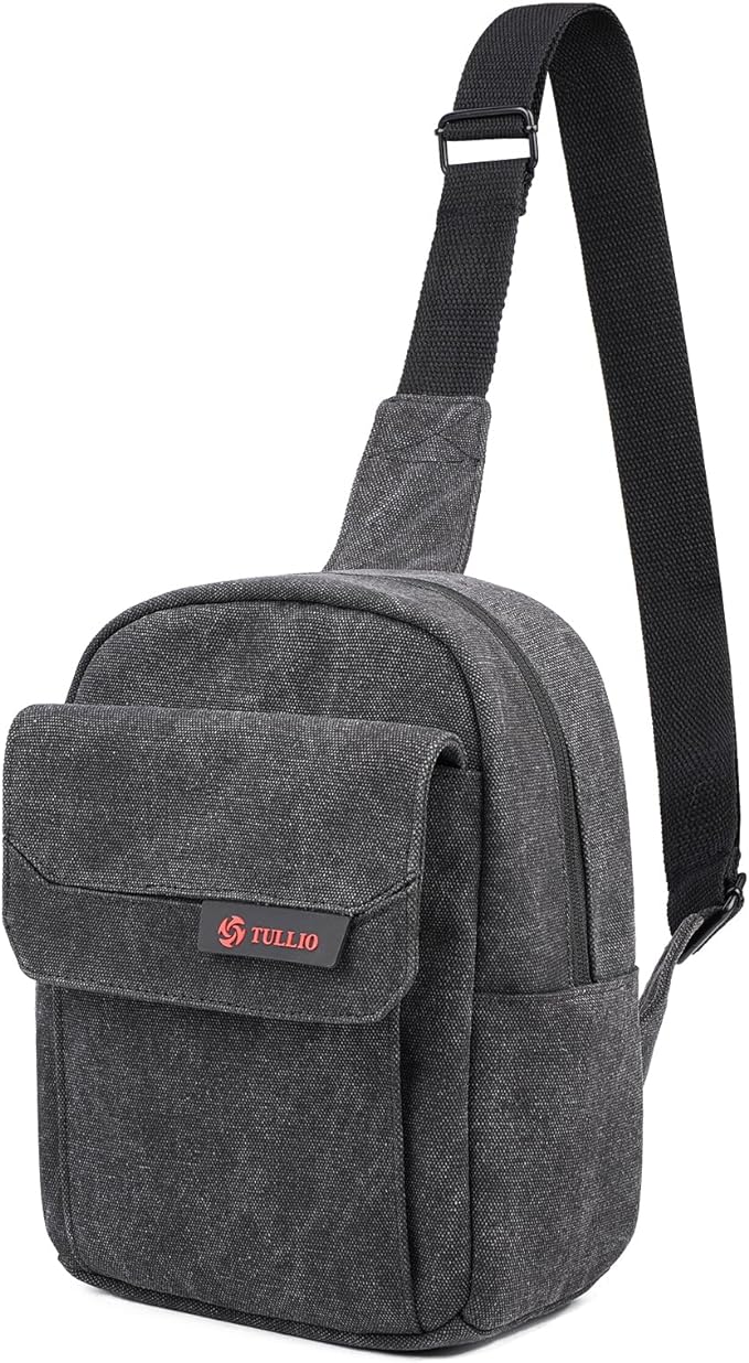 TULLIO Camera Bag Small Canvas Crossbody Purse Waterproof Dslr Camera Bag Case for Photographer
