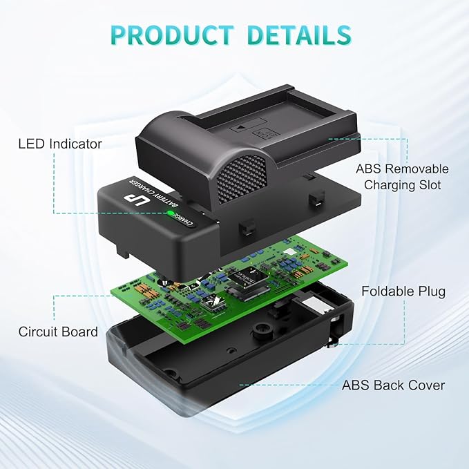 LP LP-E17 Battery Charger, Charger Compatible with Canon EOS Rebel T7i, T6i, T6s, SL3, SL2, 77D, 9000D, 8000D, 800D, 760D, 750D, 200D, M6, M5, M3, Kiss X8i DSLR Cameras & More(NOT for T7, T6, T5, T3)