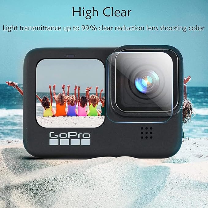 9 pcs Screen Protector Compatible with GoPro HERO 13 Black, Ultra Clear Tempered Glass Screen Protector + Tempered Glass Lens Protector + Tempered Glass Front LCD Display Film for GoPro HERO 13 Accessories
