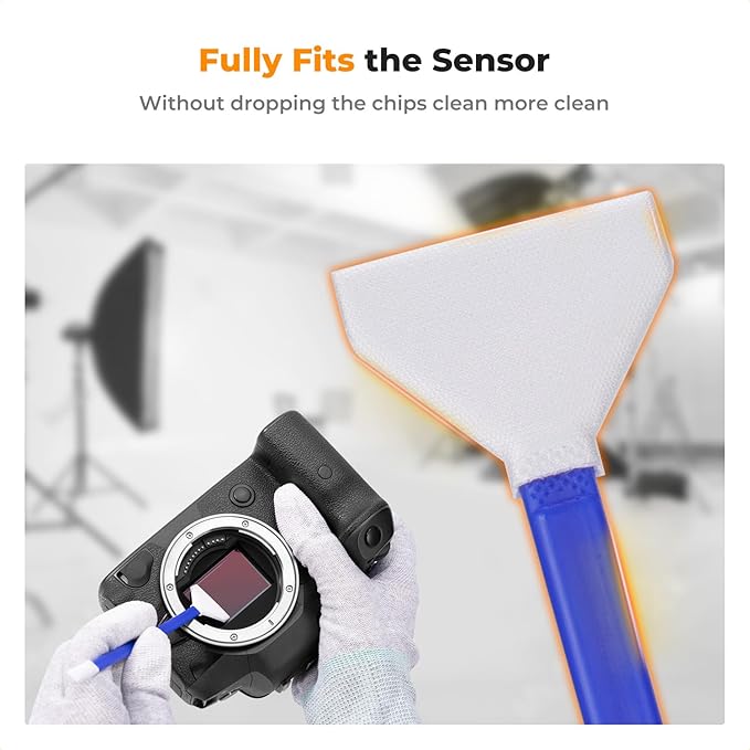 K&F CONCEPT 2-1 24mm Full Frame Sensor Cleaning Swab, Viewfinder Cleaning Swab, with 20ml Sensor Cleaner, DSLR Camera CMOS and CCD Sensor Cleaning Swab Kits Compatible with Nikon Sony Canon Camera