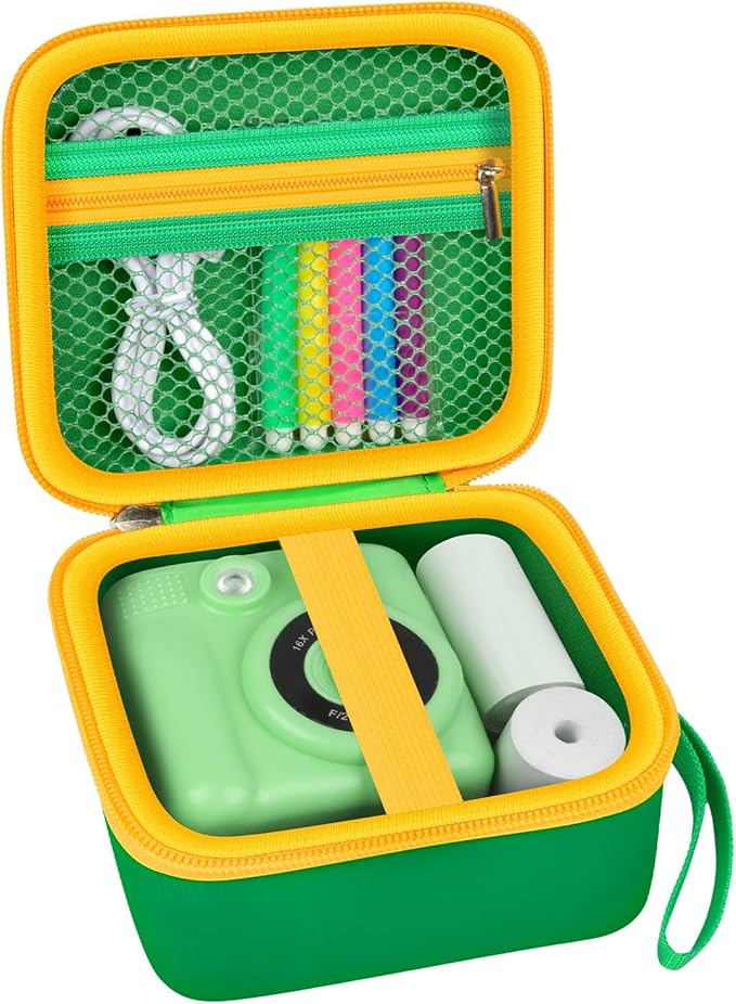 Kids Instant Print Camera Case Compatible with ESOXOFFORE for Dylanto for DUDUDRAGON for GKTZ for ETIKEZ for Dafotil for Careenoah for Aasonida Digital Video Prints Paper Bag (Box Only) Grass Green