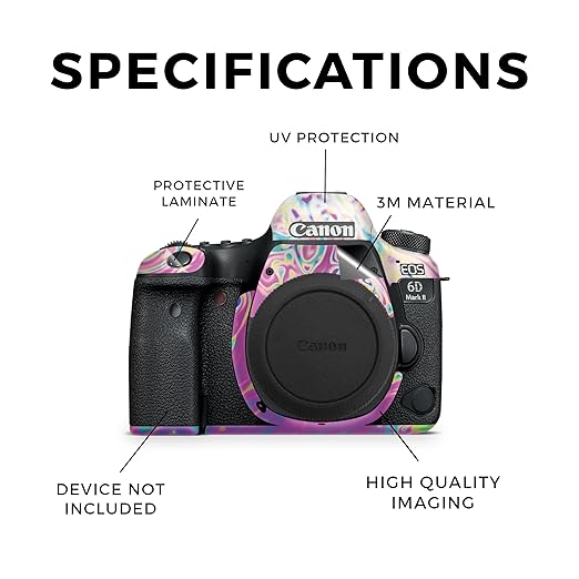 Camera Skin Compatible with Canon EOS 6D Mark II Camera (2017) - Magenta Wash - Premium 3M Vinyl Protective Wrap Decal Cover - Easy to Apply | Crafted in The USA by MightySkins