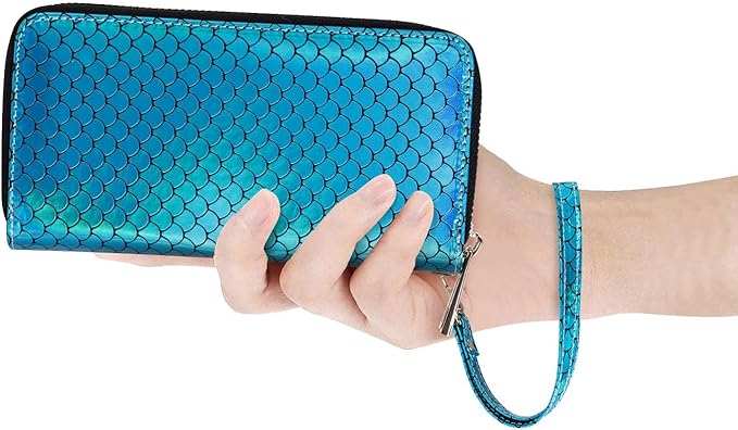 Cellphone Wallet for Women Dual Zipper Long Purse with Removable Wristlet