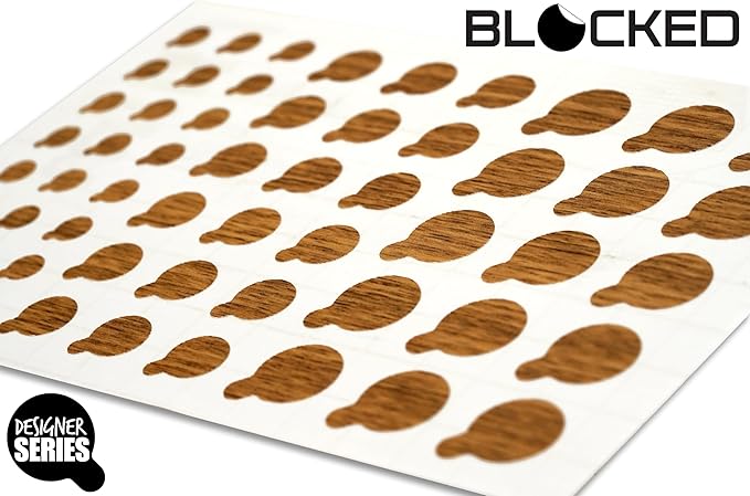 Webcam/Camera Vinyl Covers | 57 Tabbed Low-Tack Restickable Webcam Sticker | 3-Sizes | Wood Grain Textured 57-Pack Tabbed