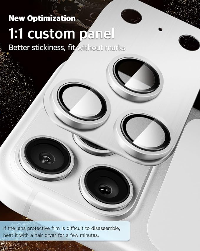 Camera Lens Protector for iPhone 17 Pro,Metal Frame Tempered Glass - Anti-Break,Strong Adsorption,Case-Friendly - Silver