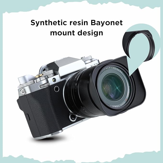 Haoge Metal Square Bayonet Lens Hood for Fuji New XF 23mm f/1.4 R LM WR,XF33mm F1.4 R WR Lens Replaces Fujifilm LH-XF23-II, on X-T4 X-T5 X-Pro3 X-S20 XE4 Camera