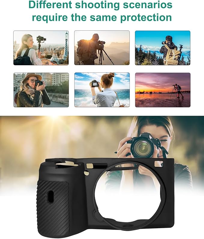 PULUZ Camera Case for Sony A6600/ILCE-660 Durable and Lightweight Rubber Soft Silicone Camera Protective Cover(Black)
