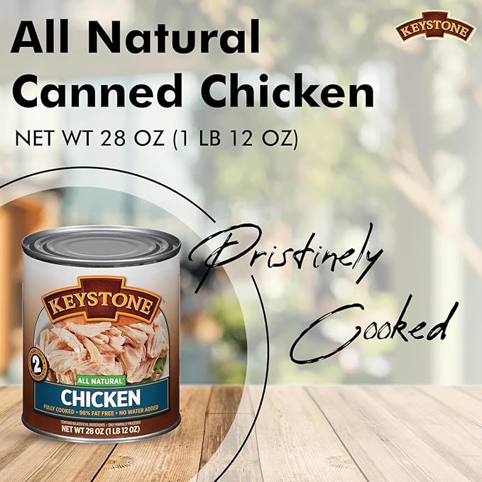 Keystone Meats All Natural Heat and Serve 5 Can Variety Pack (Beef, Chicken, Pork, Turkey, Ground Beef) Fully Cooked, Ready to Eat Canned Meat for Everyday Meals, Emergency, Camping, Pantry Staple 5 Years Shelf Life 28oz Each Made in USA