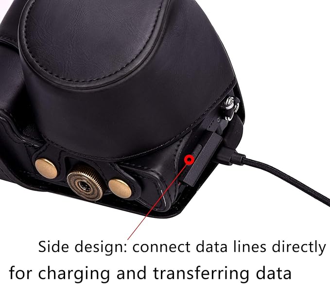 Hargedis XEVN for sony a6400 case,for sony a6300 case,Premium PU Full Body Leather Camera Case Bag for sony alpha a6300 a6000 a6100 a6400 Fit 16-50mm Lens with camera Shoulder Strap(Black)