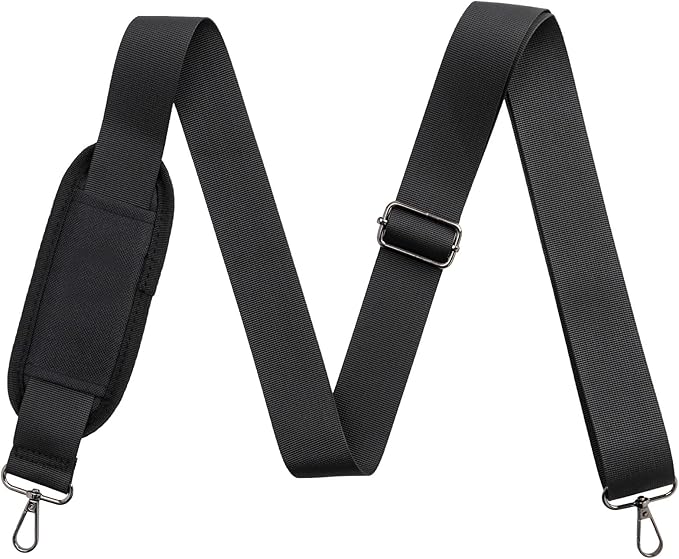 Duffle Bag Strap Replacement, Universal Heavy Duty Adjustable Shoulder Strap with Metal Hooks & Detachable Padded Pad for Messenger Bag, Laptop Bag, Camera Bag, Briefcase, Travel Duffel Bag