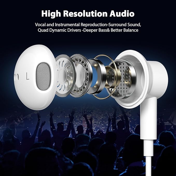 USB C Headphones with Microphone for iPhone 17 Pro Max 17e 16e 16 15 Plus,Type-C Headphones for Google Pixel 10a Wired Earbuds Magnetic Sport Earphone for iPad/OnePlus 15/Samsung S26 S25 Flip 6 Fold 7