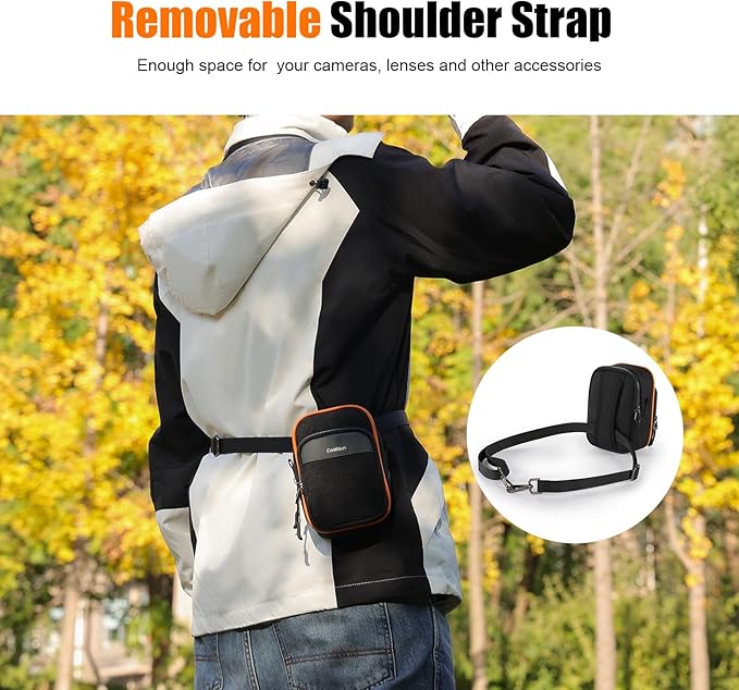 Cwatcun Digital Compact Camera Sling Bag，Portable Protective Small Crossbody Camera Case Lightweight Photography Camera waist bag for Canon Nikon Sony Fuji Digital Camera