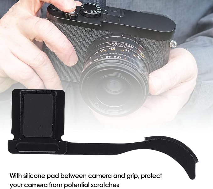 EBTOOLS Thumb Up Grip, CNC Machined Aluminum Alloy Thumb Rest for Q3 Camera, with Anti Scratch Silicone Pad for Stable Hand Hold (Black)
