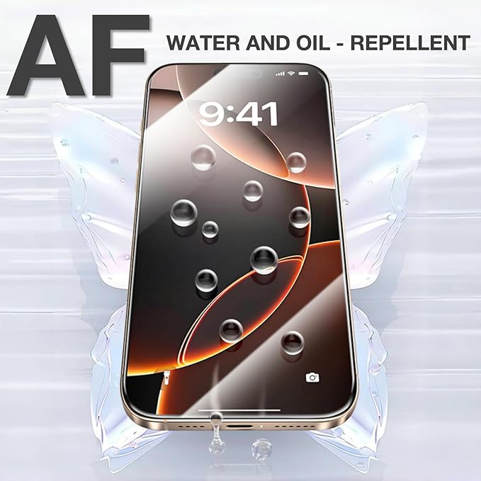 Hillinkit 3 Pack Screen Protector for iPhone 16 Pro Max, Bubble & Dust-Free Box, HD Tempered Glass, Military Grade Shatterproof & Ultra Durable, Easy Installation
