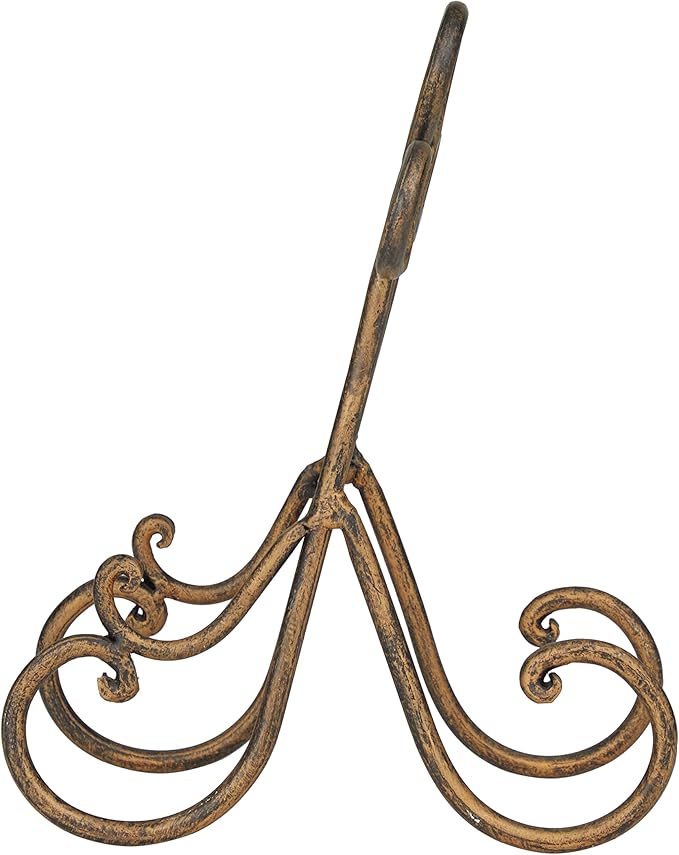 Deco 79 Metal Display Easel Scroll Tabletop Easel, Display Stand 5" x 8" x 9", Brown
