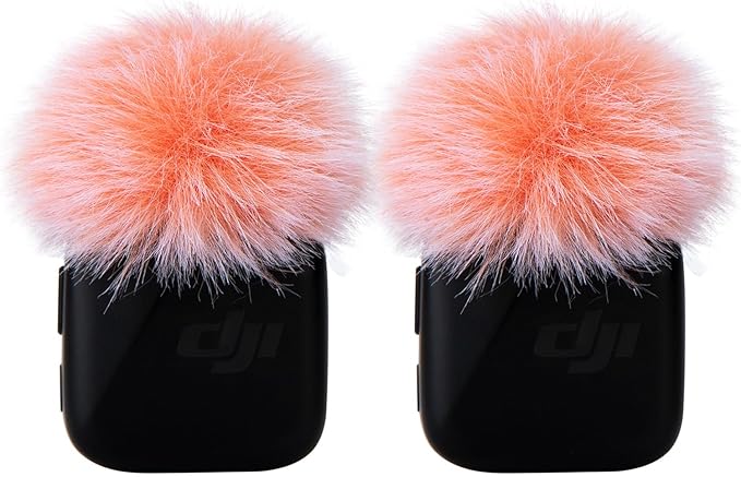 Microphone Windscreen for DJI Mic Mini - 2 Packs Furry Mic Wind Muff Cover Suitable for DJI Mini Reduce Wind Noise (Pink)