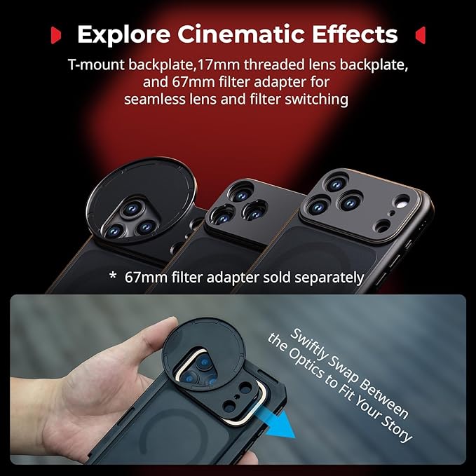 SmallRig Phone Video Cage Dual Handheld Kit for iPhone 17 Pro Max, Phone Rig with Wireless Quick Release Side Handle, 17mm T-Mount Lens Backplate for Video Recording/YouTube/Live Streaming/Vlog - 5541