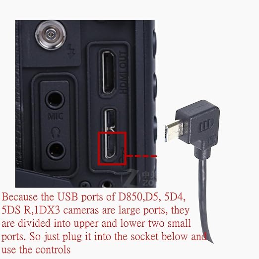 R-wire(MCC-B)Dji Ronin-s camera control connection cable stabilizer data shutter release extension cable D850,D5, 5D4,5DS R,1DX3 Connect cables for taking pictures and recording videos(MCC-B)