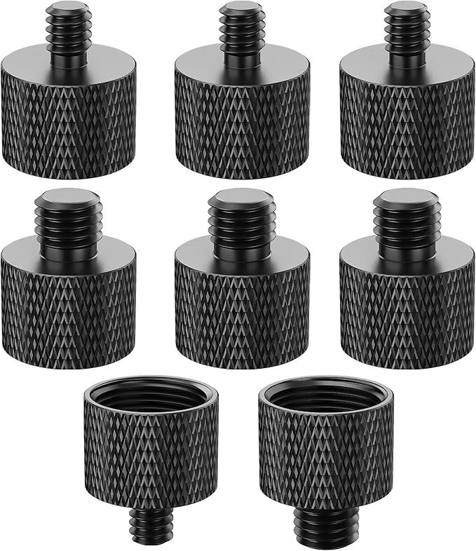 5/8 to 1/4 Adapter 8 Pcs Mic Stand Thread Screw Adapter 5/8 Female to 1/4 Male and 5/8 Female to 3/8 Male for Microphone Stand Mic Mount