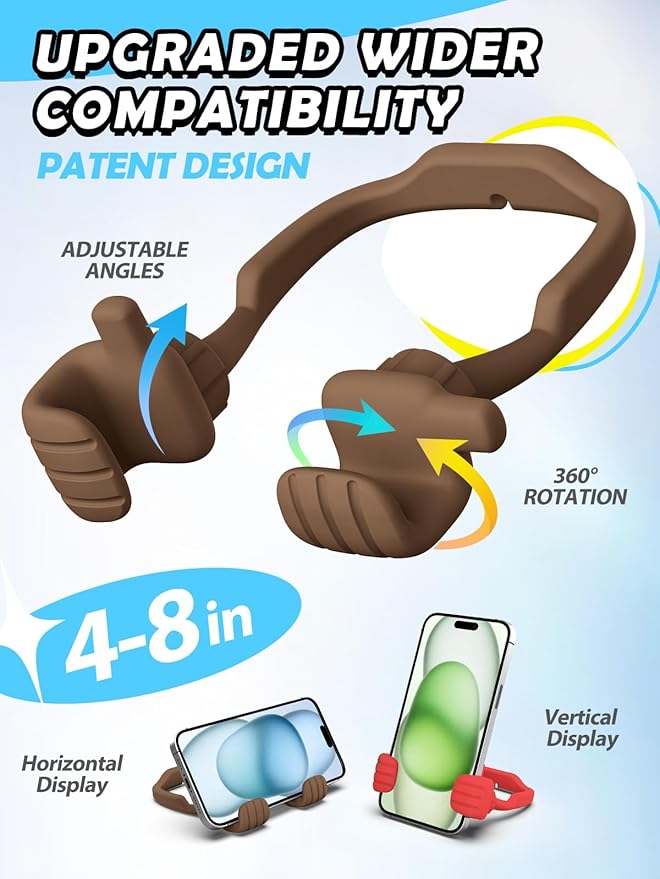 Easter Basket Stuffers for Teens Girls Women kids Cell Phone Stand: UPGRADE Adjustable Thumbs Up Lazy Phone Holder for Desk Cool Gadgets Fun Birthday Gifts Ideas for Teenager Daughter Mom Wife Her