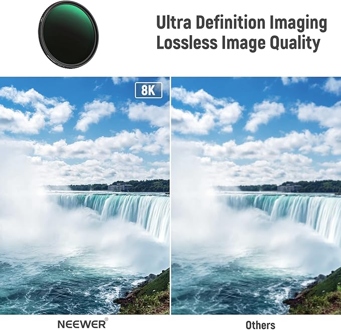NEEWER 37mm HD Variable ND Filter ND2-ND32 (1-5 Stops) No X Cross/Optical Glass/30 Layer Nano Coated/Ultra Slim Aluminum Alloy Frame/Water Repellent/Anti Scratch Adjustable Neutral Density Filter