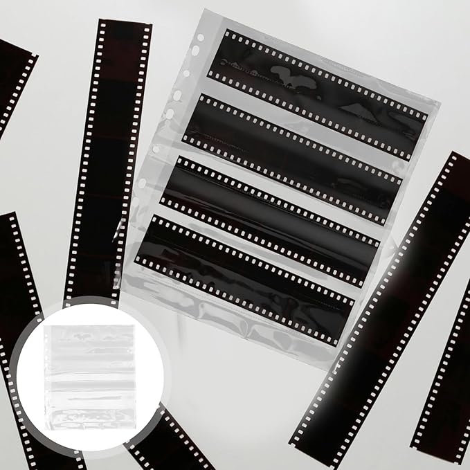 Operitacx 10pcs Waterproof Negative Film Sleeves Dustproof Archival Storage Sheets for Photographers Photo Slide Protector Organizer Pouch