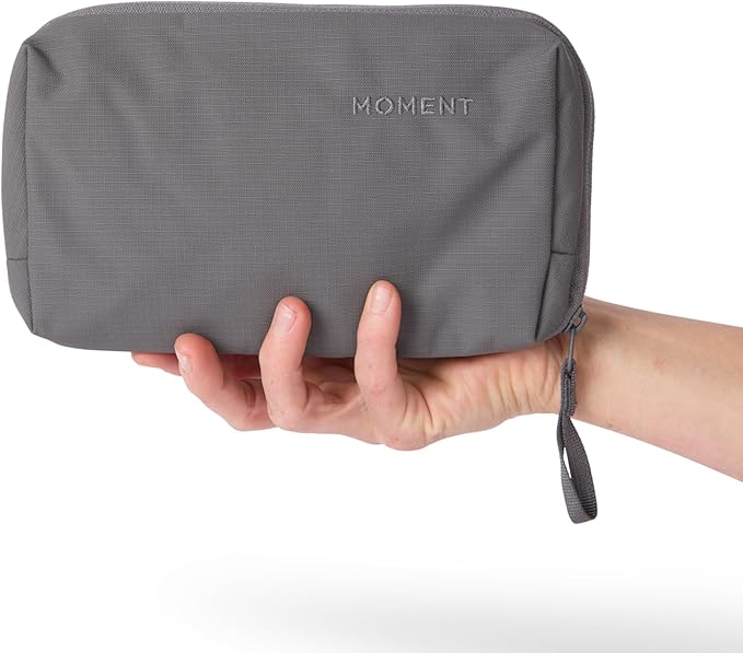 Moment Everything Tech Organizer – Water-Resistant Travel Pouch for Cables, Chargers & Accessories | Regular & Mini Sizes (Gray, Mini)