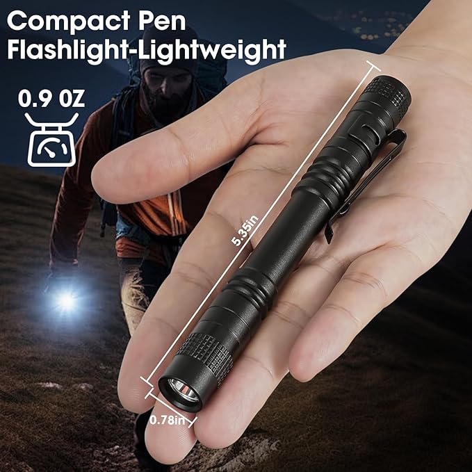 Pen Light Flashlight 10Pcs, LED Small Mini Pen Lights for Home, Emergency, Handheld Pocket Flashlights with Clip for Outdoor/Camping/Daily Lighting, IPX4 Waterproof Inspection Pen Flashlights