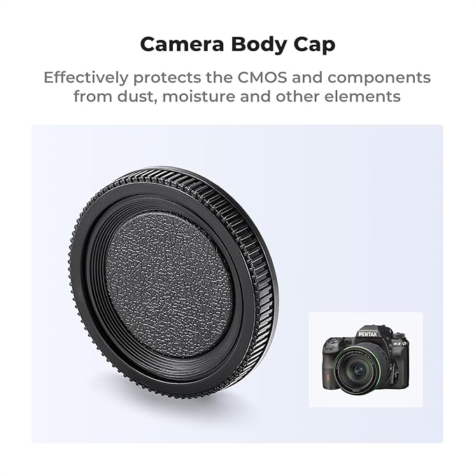 K&F Concept Rear Lens Cap & Body Cap Cover & Hot Shoe Cover Kit for Pentax K Mount Camera Lens K3 K3 II K70 KS1 KS2 K500 K50
