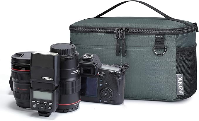 S-ZONE Water Resistant Camera Insert Bag with Sleeve Camera Case Upgraded Version 2.0