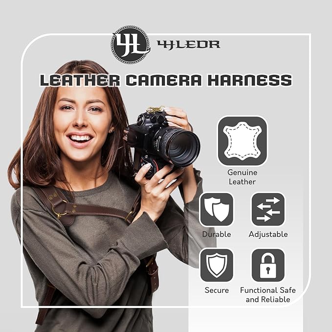 Leather Camera Harness for 1 Camera,Single Camera Strap for Photographers,Camera Shoulder Strap Quick Release DSLR