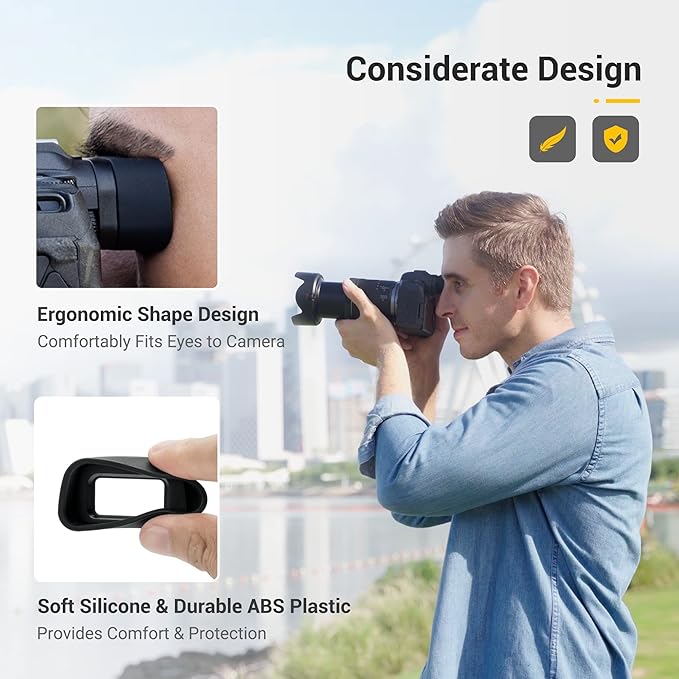 JJC Camera Eyecup Eyepiece Viewfinder for Canon EOS R10 Mirrorless Camera with Extended Soft Silicone Design